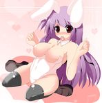  animal_ears black_legwear blush breasts bunny_ears bunny_girl bunnysuit cameltoe cleavage condom condom_in_mouth covered_nipples kiki_(koikuchikinako) large_breasts loafers long_hair mouth_hold nipple_slip nipples purple_hair red_eyes reisen_udongein_inaba shoes sitting solo thighhighs touhou 