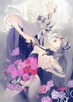  breast_grab breasts choker doll_joints flower grabbing hairband horror_(theme) long_hair medium_breasts moruga nipples no_midriff nude open_mouth pink_eyes plant rose rozen_maiden silver_hair suigintou tears vines 
