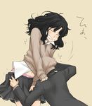  1girl amagami angry black_hair blush closed_eyes curly_hair messy_hair midriff navel panties pink_panties short_hair sinsan tanamachi_kaoru underwear wavy_hair 