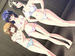  3girls blush bra eroge_honpo game_cg kankin_koukan lingerie multiple_girls panties underwear 