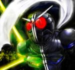  antennae glowing glowing_eyes kamen_rider kamen_rider_double kamen_rider_w male_focus moyashikko scarf solo 