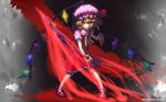  blonde_hair cuboon flandre_scarlet hat highres laevatein mary_janes red_eyes shoes short_hair solo touhou wallpaper wings 