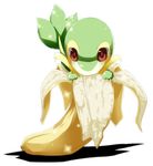  bad_pixiv_id banana_peel gen_5_pokemon no_humans pokemon pokemon_(creature) simple_background snivy sparkle viu 