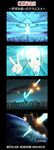  4koma beam brown_eyes brown_hair city comic earth forehead grin hairband independence_day k-on! kei-suwabe parody silent_comic smile solo space space_craft tainaka_ritsu v 
