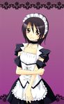  ayuzawa_misaki bad_id bad_pixiv_id black_hair brown_eyes choker hatori_kumi kaichou_wa_maid-sama! maid maid_headdress short_hair solo 