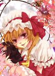  bad_id bad_pixiv_id ebi_(ebiten1130) eyelashes fingernails flandre_scarlet frilled_sleeves frills hat lace long_fingernails nail_polish red_eyes red_nails short_sleeves sitting skull smile solo touhou 