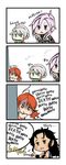  1boy 3girls 4koma :&lt; azito7 bad_id bad_pixiv_id chibi comic english final_fantasy final_fantasy_xiii fukui_yukari highres hope_estheim lightning_farron multiple_girls oerba_dia_vanille oerba_yun_fang partially_translated peeking_out seiyuu_connection symbol-shaped_pupils translation_request yandere 