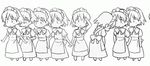  algorithm_march animated animated_gif chikoi clone greyscale lowres maid monochrome multiple_girls pythagora-switch 