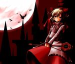  blonde_hair castle erhu hair_ribbon instrument md5_mismatch moon multiple_girls natsuki_mitsu remilia_scarlet ribbon satsuki_rin tears touhou yellow_eyes 