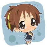  brown_eyes brown_hair character_doll chibi doll hahifuhe hirasawa_ui hirasawa_yui k-on! ponytail school_uniform short_hair solo tears trembling 