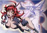  absurdres ahoge amaha_masane armor artist_request ass bikini_armor black_sclera blade breasts claws cleavage highres large_breasts long_hair mature multiple_girls piercing red_hair short_hair sideboob silver_hair smile soho_reina tongue_piercing witchblade 