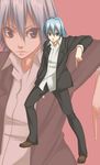  ayasaki_hayate bad_id bad_pixiv_id blue_hair formal hayate_no_gotoku! male_focus solo suit tsurugi_(artist) 