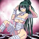  adorea aliasing bandage_over_one_eye bandages black_hair breasts franken_fran johnnie large_breasts long_hair looking_at_viewer lowres purple_eyes solo zipper 