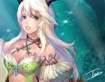  animal_ears bad_id bad_pixiv_id blue_eyes breasts cleavage copyright_request jewelry large_breasts long_hair necklace solo tob white_hair 
