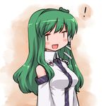  1girl bad_id bad_pixiv_id blush kochiya_sanae kt2 long_hair lowres smile solo touhou |_| 