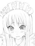  akiyama_mio blush greyscale k-on! kagome_(traumatize) maid monochrome sketch solo tears 