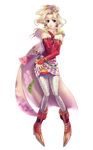  bad_id bad_pixiv_id blonde_hair cape detached_sleeves dress earrings final_fantasy final_fantasy_vi gloves jewelry kyuuri long_hair pantyhose ponytail purple_eyes ribbon solo sword tina_branford weapon white_legwear 