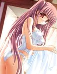  airi_(quilt) breasts bustier carnelian duplicate game_cg large_breasts lingerie long_hair purple_hair quilt quilt_(game) red_eyes sideboob solo thighhighs underwear 
