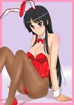  akiyama_mio animal_ears breasts bunny_ears bunnysuit covered_nipples k-on! large_breasts mine_(peak) pantyhose solo wrist_cuffs 