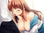  asahina_mikuru breasts censored eyes_closed fellatio oral school_uniform seifuku suzumiya_haruhi_no_yuuutsu 