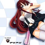  miniskirt red_hair s4_league skirt thighhighs white_legwear 