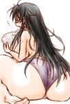  ass black_hair book breasts glasses hirowa_nagi huge_ass large_breasts long_hair open_mouth read_or_die solo wide_hips yomiko_readman 