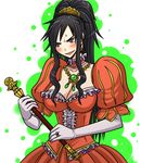  angry breasts cleavage deborah dragon_quest dragon_quest_v dress highres jewelry medium_breasts necklace solo sweat tonda 