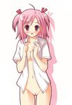  blush highres mahou_sensei_negima mahou_sensei_negima! no_panties pussy sasaki_makie short_twintails thigh_gap thighs twintails 