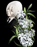  bad_id bad_pixiv_id black casshern_sins dio_(casshern_sins) flower formal lily_(flower) male_focus scar scar_across_eye solo suit white_hair zuwai_kani 