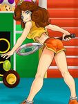  blue_eyes brown_hair duplicate mario_(series) mario_tennis nintendo princess_daisy shorts super_mario_bros. super_mario_land tennis 