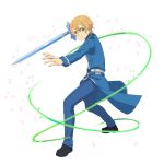  10s 1boy blonde_hair blue_eyes eugeo full_body highres male_focus short_hair sword sword_art_online weapon 