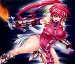  blood blue_eyes boots breasts covered_nipples cuts fingerless_gloves gao_(naodayo) gloves huge_breasts injury levantine long_hair lyrical_nanoha mahou_shoujo_lyrical_nanoha_strikers panties pink_hair ponytail signum solo thick_thighs thighs torn_clothes underwear 