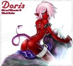  artist_request blue_eyes breasts character_request demon demon_girl demon_tail earrings motorcycle nicole_dubois_(artist) piercing pink_hair red_skin sexy sideboob source_request tagme 