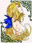  blue_eyes bow dead_or_alive hair_bow helena_douglas hybrid_cat lipstick long_hair makeup nude ponytail 