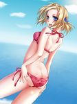  bad_id bad_pixiv_id bettou_izumi-shizuka_scarlett bikini blonde_hair blue_eyes butt_crack day hacka scarlett short_hair solo swimsuit 