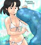  awatake_takahiro bikini black_eyes black_hair lowres manatee short_hair swimsuit underwater 
