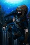  alternate_costume bad_id bad_pixiv_id blue_eyes endou_yuu gloves link male_focus mask solo the_legend_of_zelda underwater 