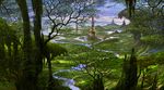  fantasy highres landscape nature no_humans original river scenery swamp tree uchio_kazumasa water 