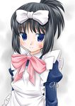  black_hair blue_eyes blush kunihiro_hajime maid ribbon saki shinozuki_takumi solo 