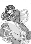  greyscale hijiri_byakuren kisaragi_ryou_(sougetsu-tei) long_hair monochrome solo touhou 