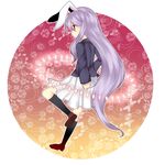  animal_ears bad_id bad_pixiv_id bunny_ears circle lavender_hair long_hair profile purple_hair red_eyes reisen_udongein_inaba solo touhou uranaishi_(miraura) 