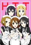  absurdres akiyama_mio alternate_costume bad_id bad_pixiv_id black_eyes black_hair blonde_hair blue_eyes brown_eyes brown_hair enmaided hanano_hiyoko highres hirasawa_yui k-on! kotobuki_tsumugi long_hair maid multiple_girls nakano_azusa short_hair tainaka_ritsu twintails 