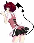  alternate_hairstyle bad_id bad_pixiv_id bat_wings demon_tail head_wings koakuma panties red_eyes red_hair short_hair solo striped striped_panties tail touhou underwear wings 