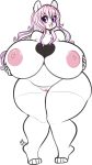  areola big_areola big_breasts black_nose blush breasts female giant_panda hair hi_res holding_breast huge_breasts long_hair looking_at_viewer mammal navel nipples nude obese open_mouth overweight pink_areola pink_hair pink_nipples purple_eyes pussy simple_background sketch slightly_chubby smile solo tehbuttercookie thick_thighs ursid wide_hips 