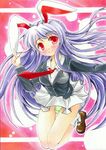  animal_ears blush bunny_ears long_hair panties red_eyes reisen_udongein_inaba solo takamoto_akisa touhou underwear 