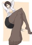  amagami brown_eyes brown_hair feet kuma_kichi open_clothes open_shirt pantyhose pencil_skirt pov_feet shirt skirt solo takahashi_maya toes 