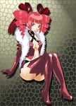  dark_hunter drill_hair elbow_gloves gloves panties pink_hair sekaiju_no_meikyuu solo thighhighs udai_toki underwear 