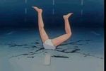  animated animated_gif ass barefoot buried crack inugami-ke_no_ichizoku_pose kicking legs lowres magami_eiko project_a-ko screencap solo struggling stuck swimsuit underwater 
