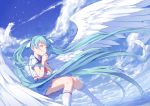  aqua_hair clouds hatsune_miku long_hair sky twintails vocaloid wings yue_yue 