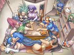  6+girls alcohol ass beer big_breasts breasts capcom chun-li cleavage cosine crossover darkstalkers drinking drunk felicia food fruit hakubi_ryoko hatsune_miku highres hsien-ko huge_breasts izumi_konata large_breasts lei_lei lucky_star morrigan_aensland multiple_girls orange ryouko_(tenchi_muyou!) sake shiranui_mai sideboob street_fighter tenchi_muyo tenchi_muyou! thighs vampire_(game) vocaloid 